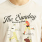 Men's Graphic Print Off-White Crew Neck T-shirt - Detail View