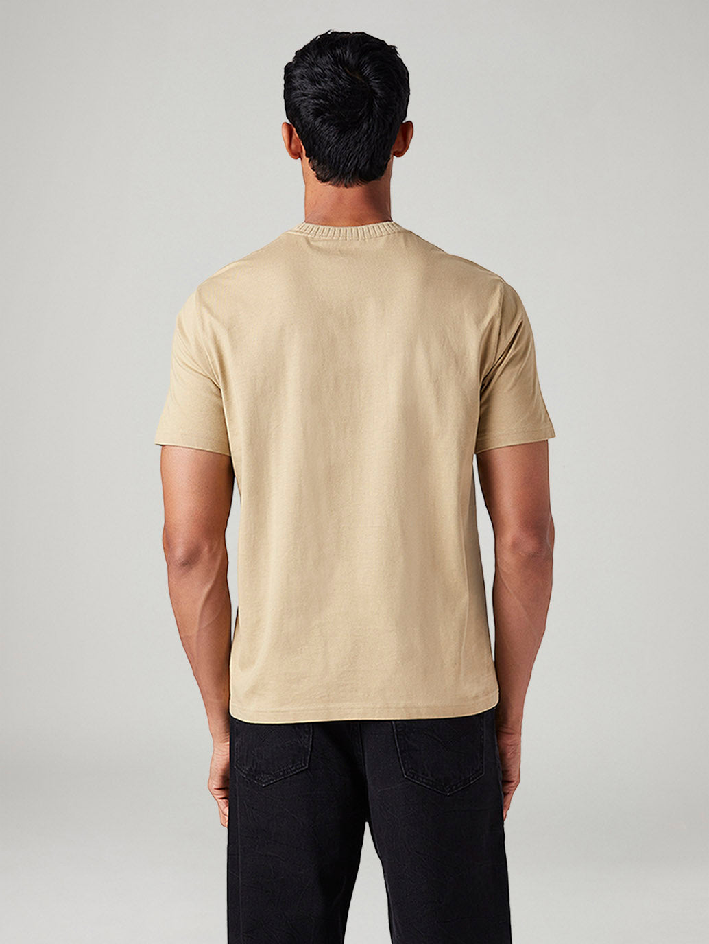 Men's Knitted Regular Fit T-Shirt - Back View
