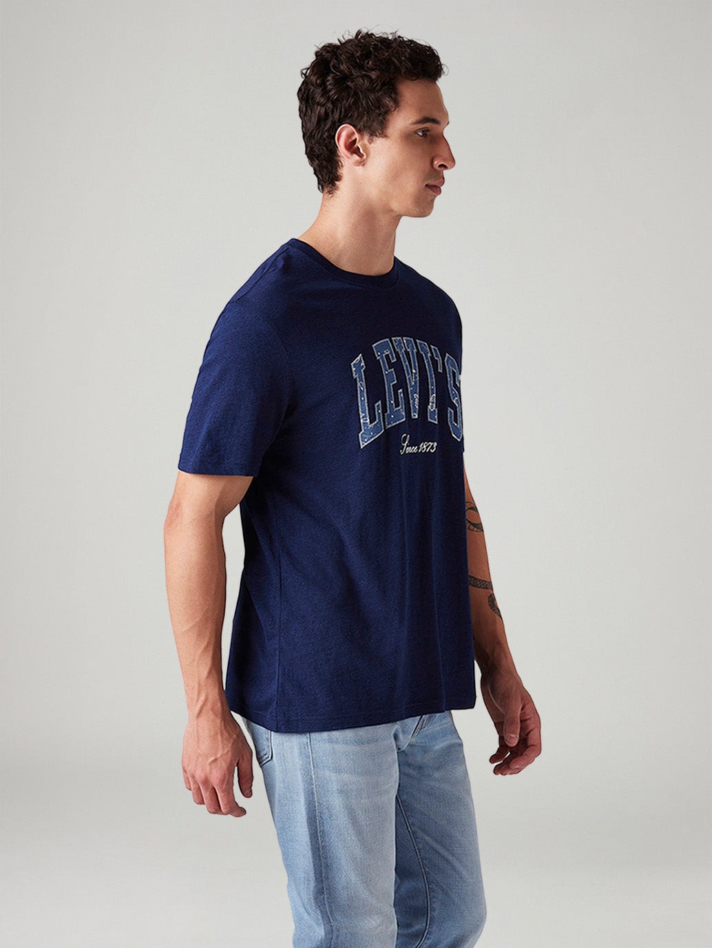Men's Logo Printed Regular Fit T-Shirt - Side View