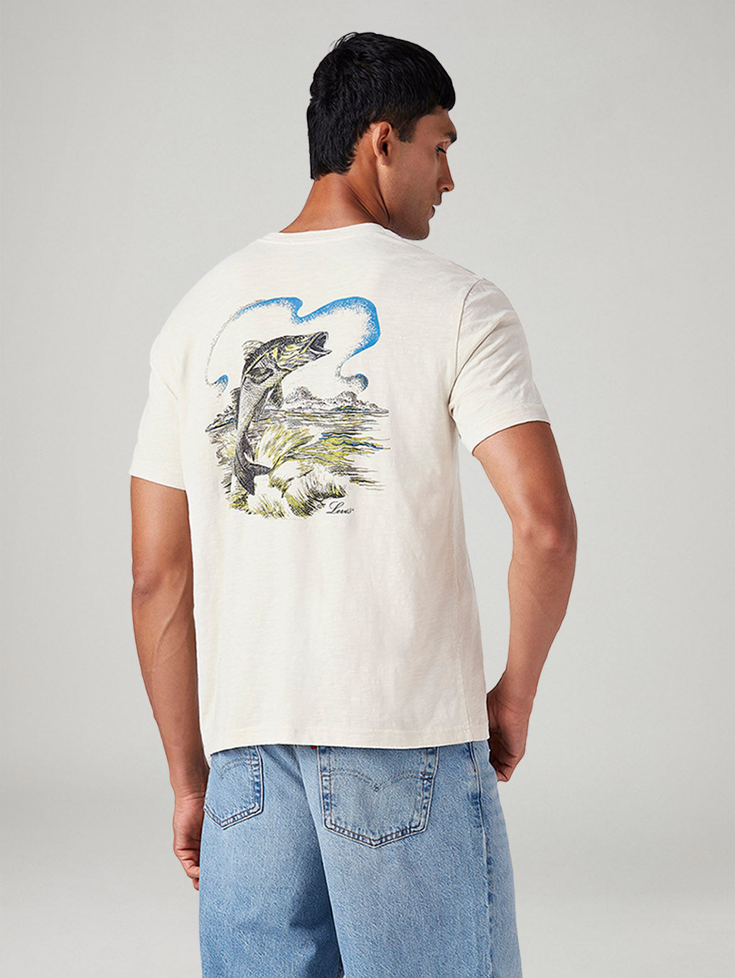 Men's Graphic Print Regular Fit T-Shirt - Back View