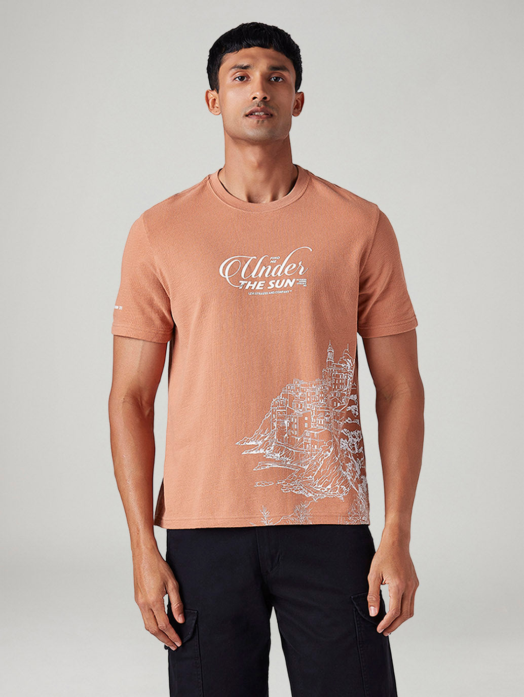 Men's Graphic Print Regular Fit T-Shirt - Front View