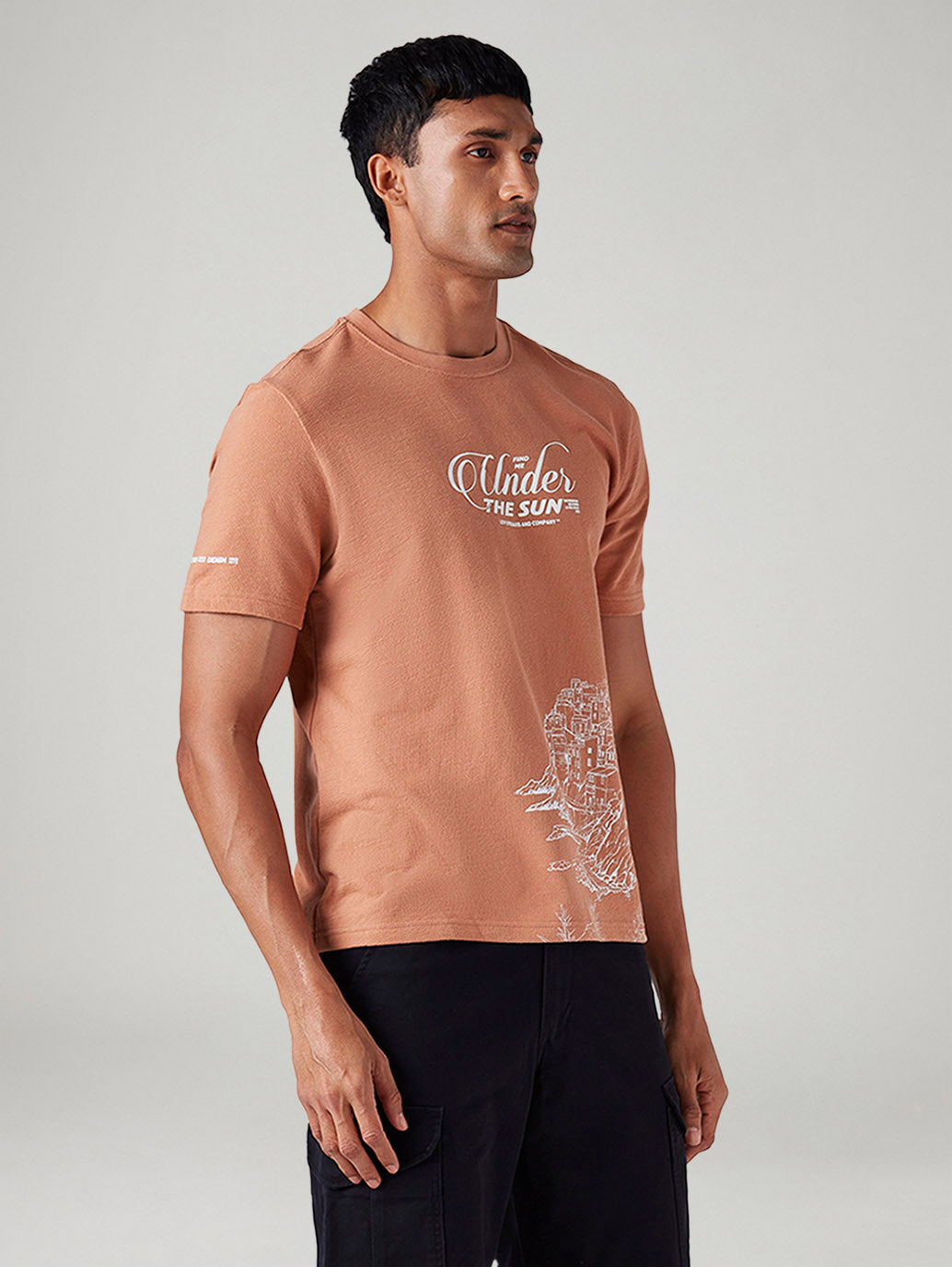 Men's Graphic Print Regular Fit T-Shirt - Side View