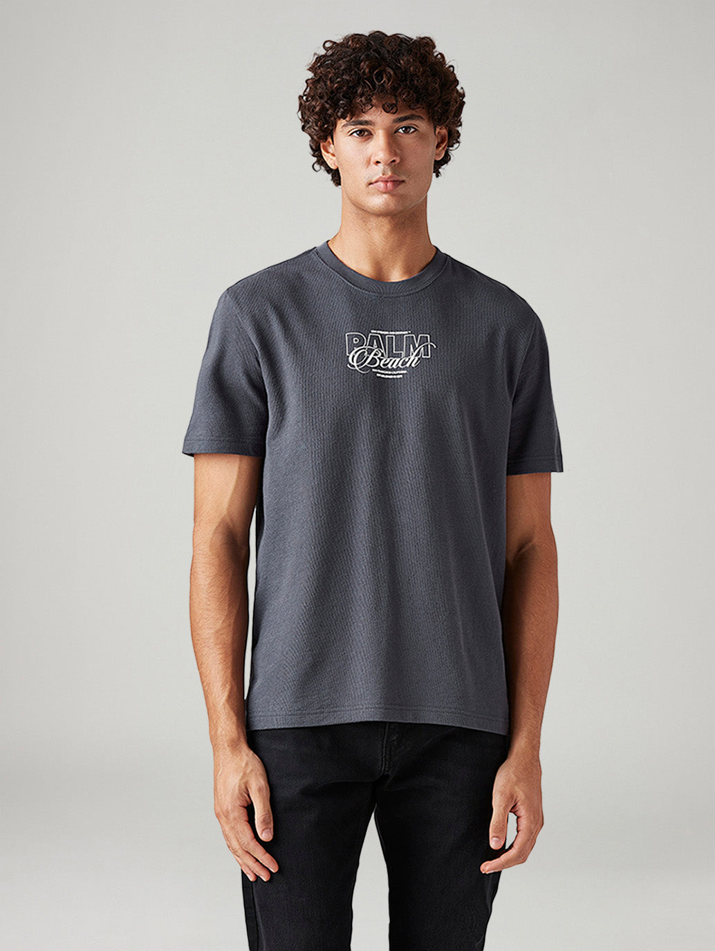 Men's Graphic Print Regular Fit T-Shirt - Front View