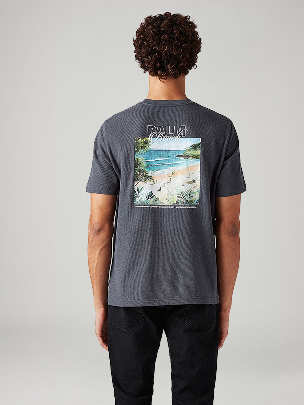 Men's Graphic Print Regular Fit T-Shirt - Back View
