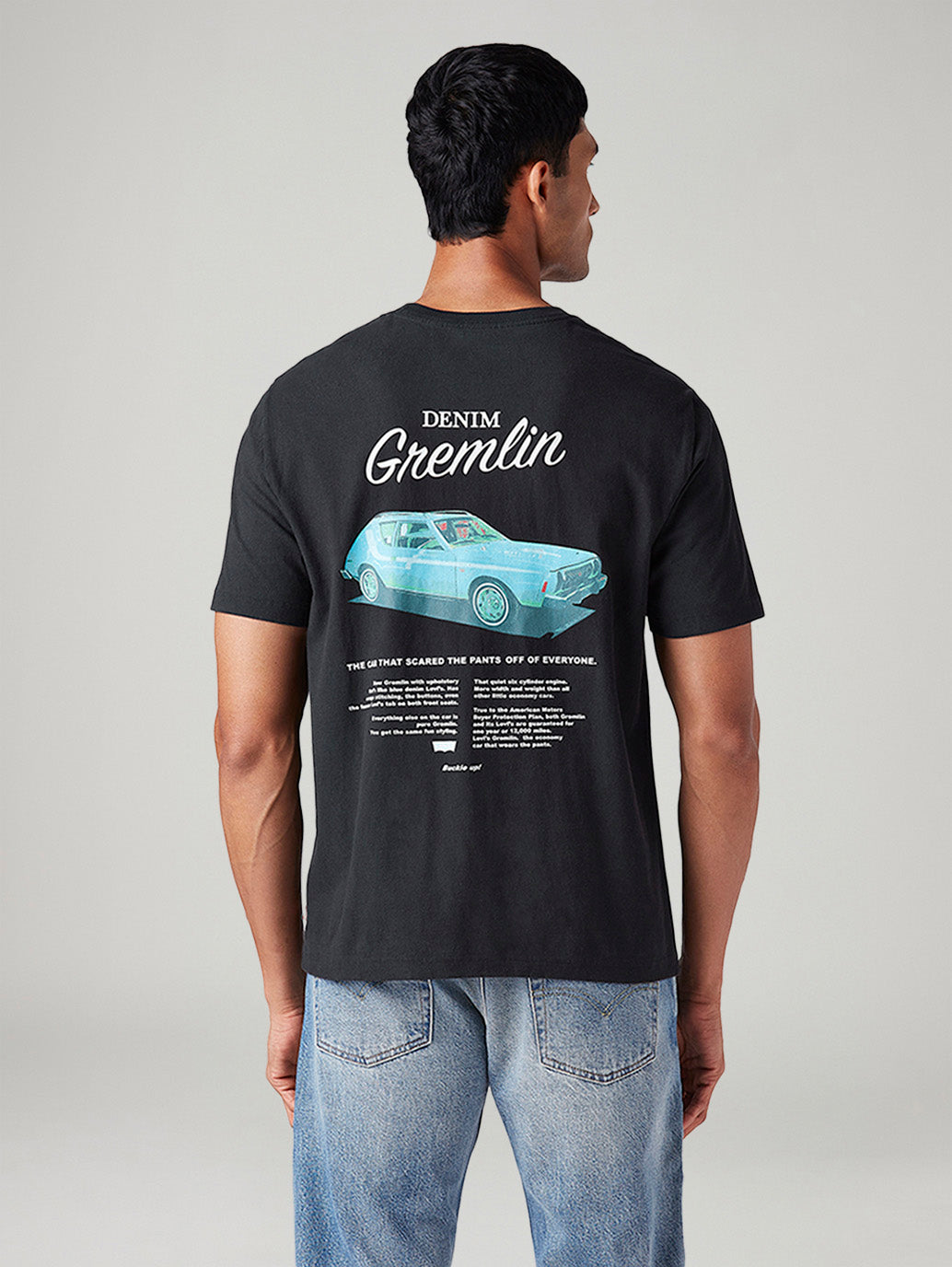 Men's Graphic Print Regular Fit T-Shirt - Back View