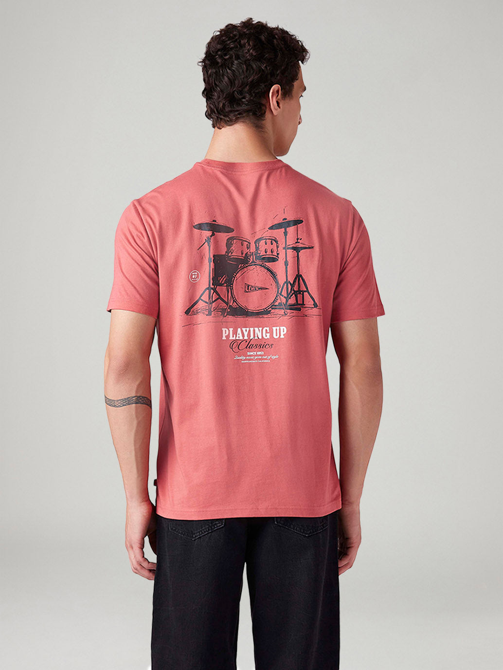 Men's Graphic Print Regular Fit T-Shirt - Back View