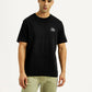 Men's Graphic Print Black Crew Neck T-shirt - Front View