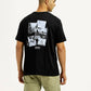 Men's Graphic Print Black Crew Neck T-shirt - Back View