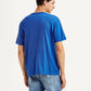 Men's Brand Logo Blue Crew Neck T-shirt - Back View