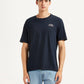 Men's Typography Navy Crew Neck T-shirt - Front View