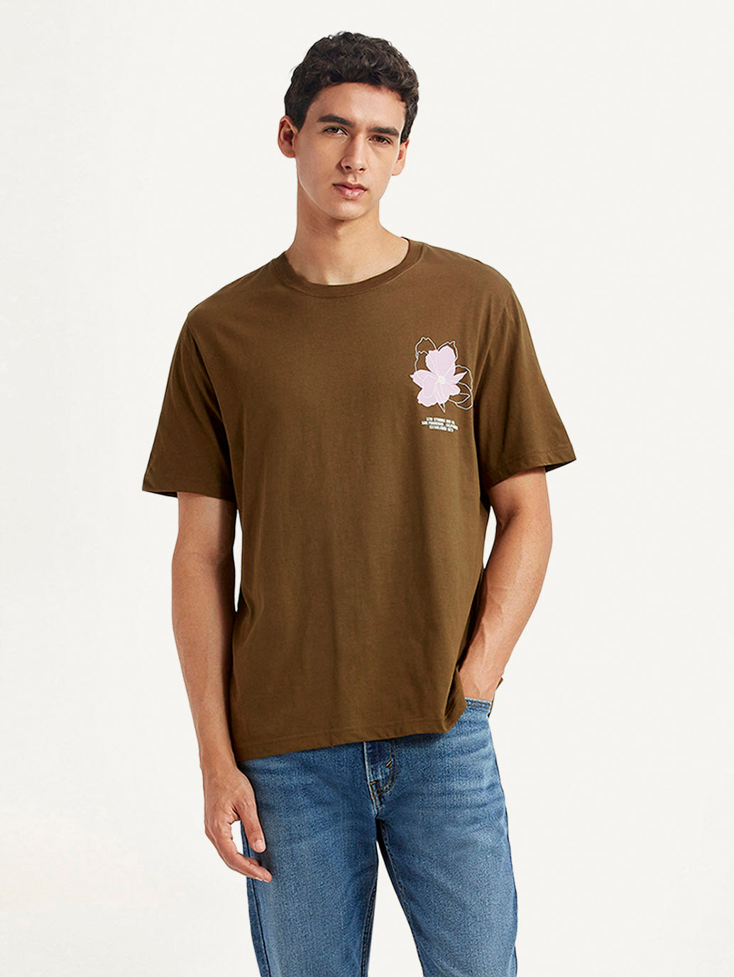 Men's Floral Crew Neck T-shirt