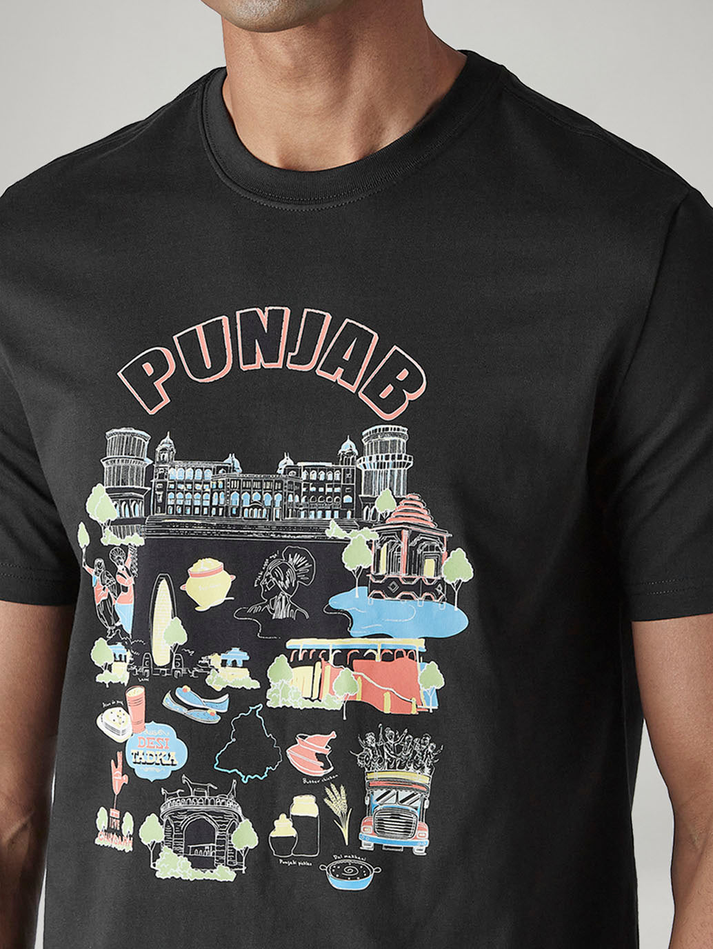 Men's Graphic Print Regular Fit Jersey T-Shirt - Detail View