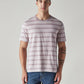 Men's Striped Regular Fit Jersey T-Shirt - Front View