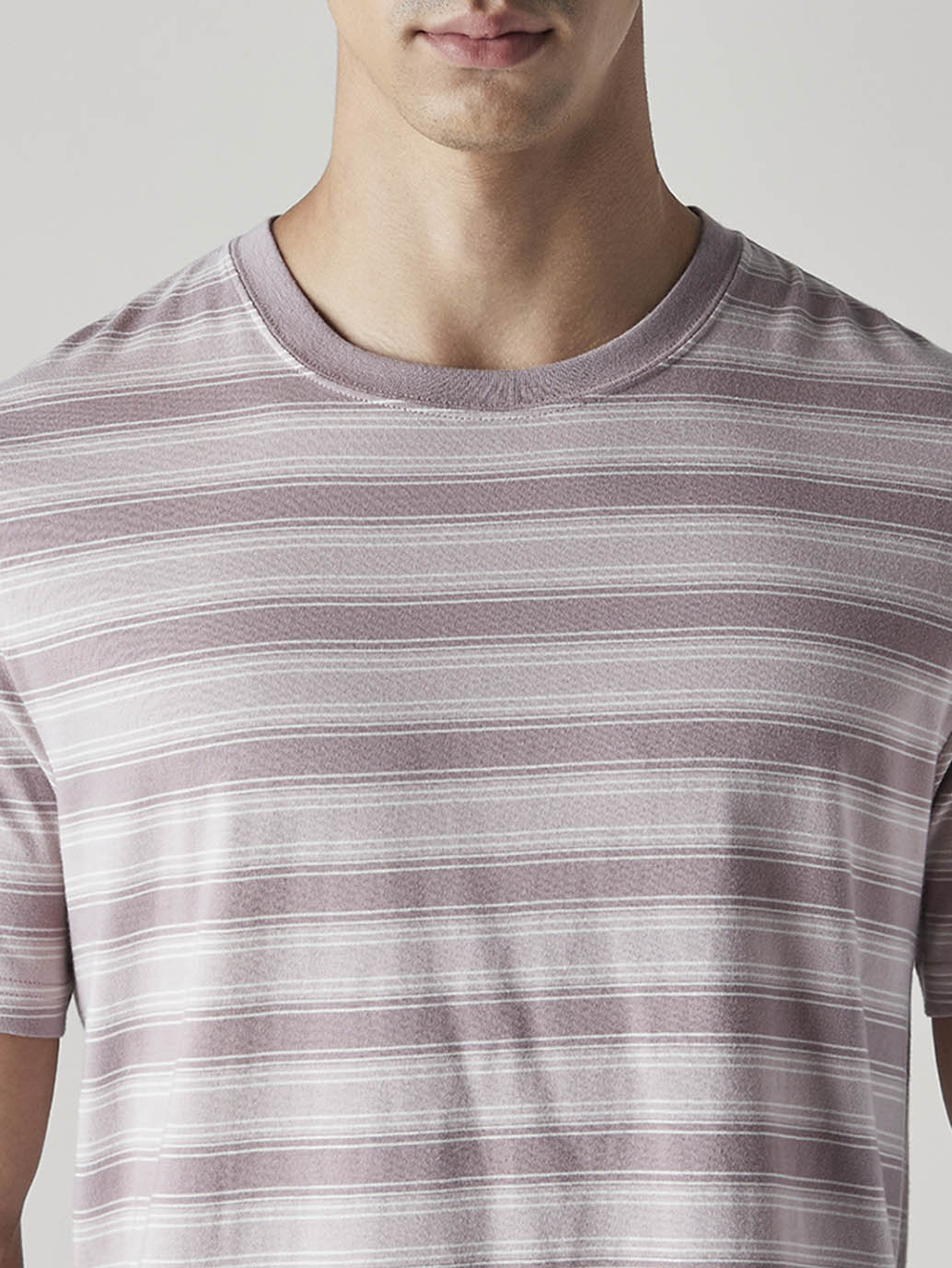 Men's Striped Regular Fit Jersey T-Shirt - Detail View