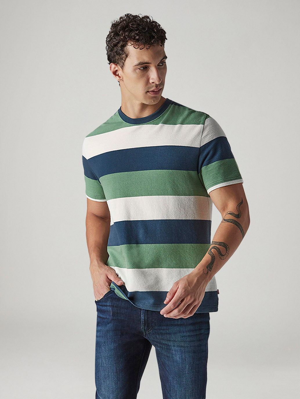 Men's Striped Regular Fit Jersey T-Shirt