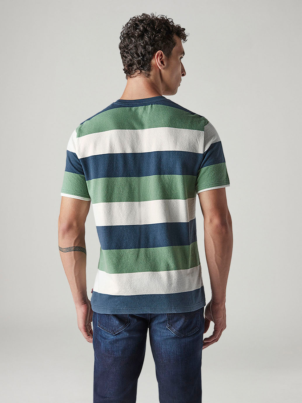 Men's Striped Regular Fit Jersey T-Shirt - 20 View