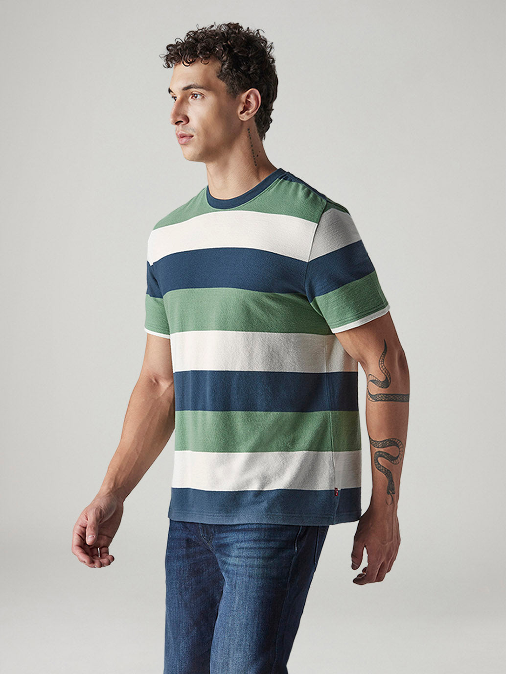 Men's Striped Regular Fit Jersey T-Shirt - 20 View