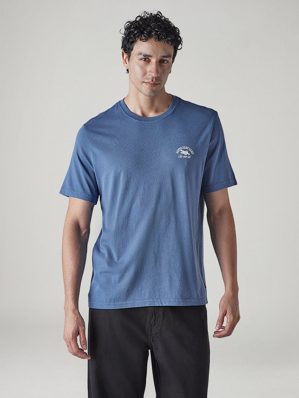 Men's Solid Regular Fit Overdyed Jersey T-Shirt - Front View