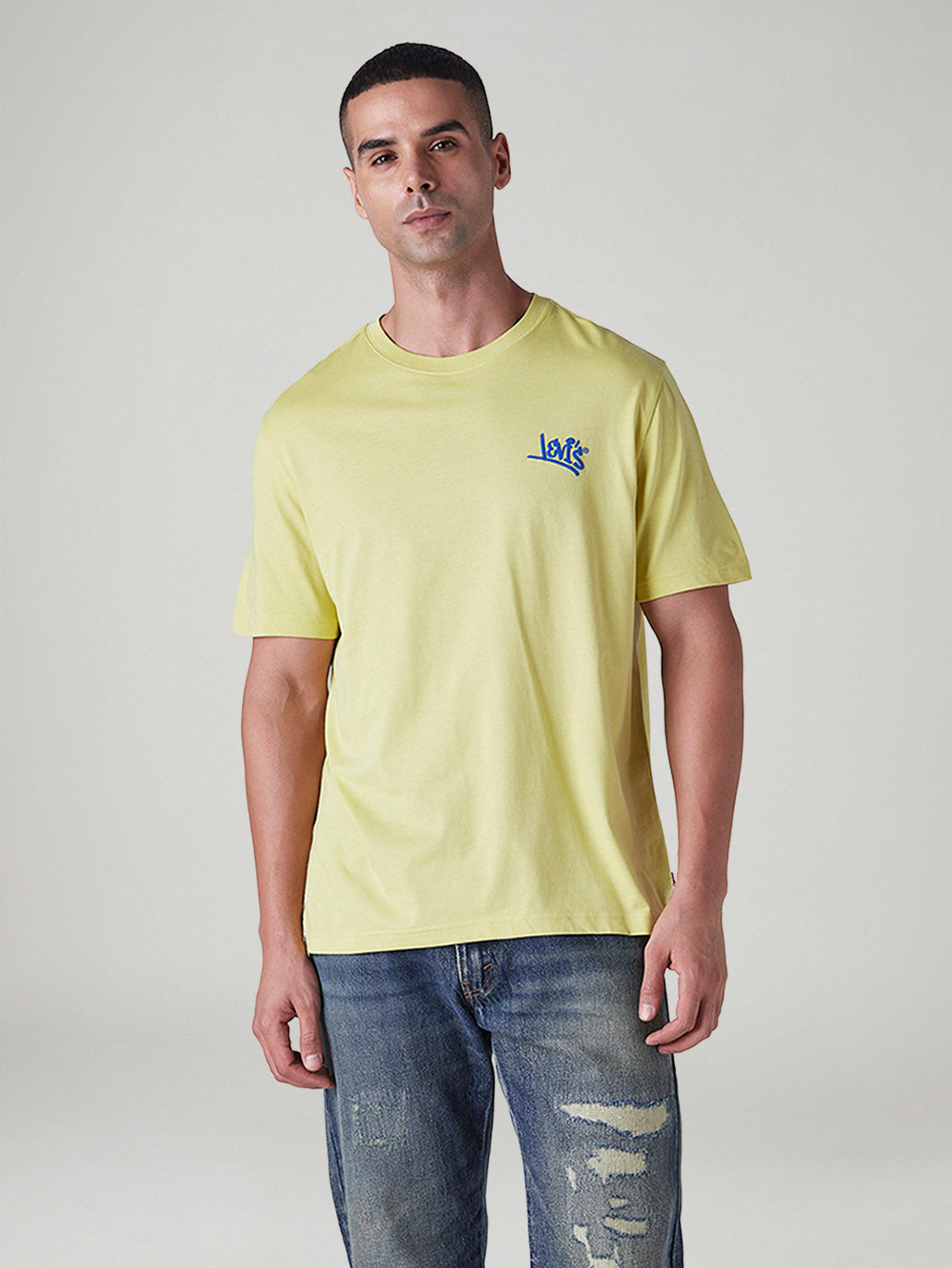 Men's Solid Regular Fit Jersey T-Shirt - Front View