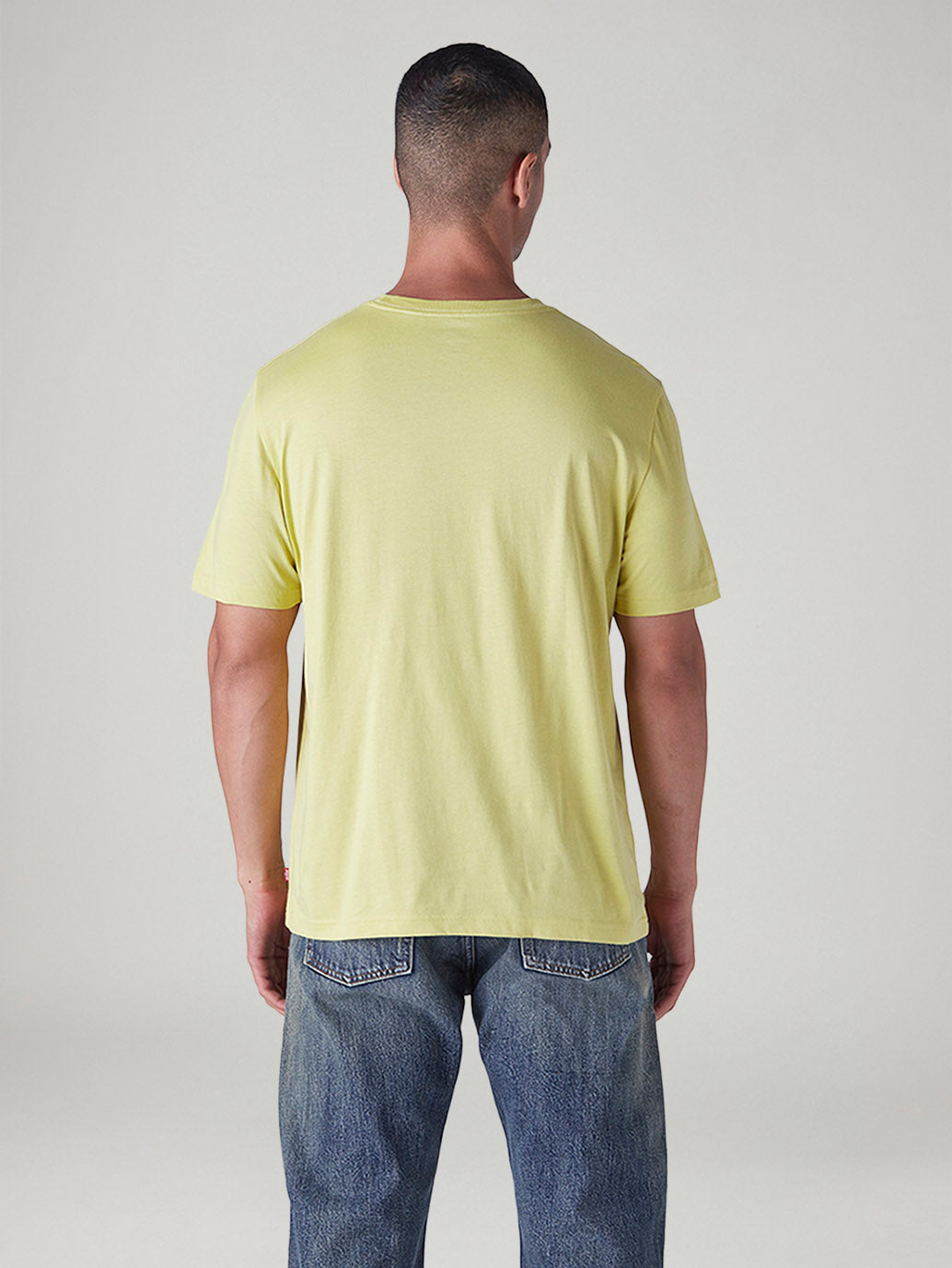 Men's Solid Regular Fit Jersey T-Shirt - Back View