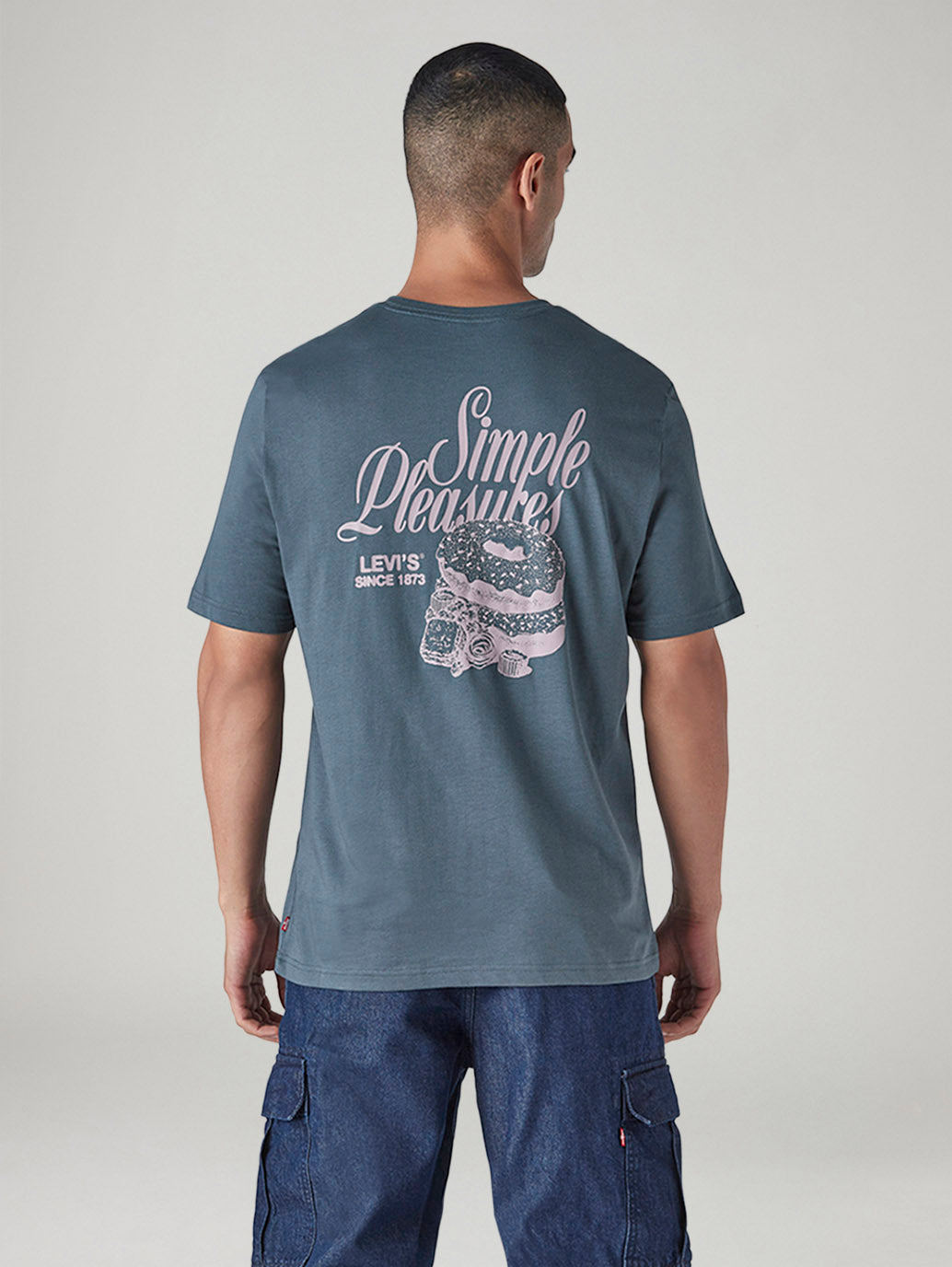 Men's Graphic Print Regular Fit Jersey T-Shirt - Back View