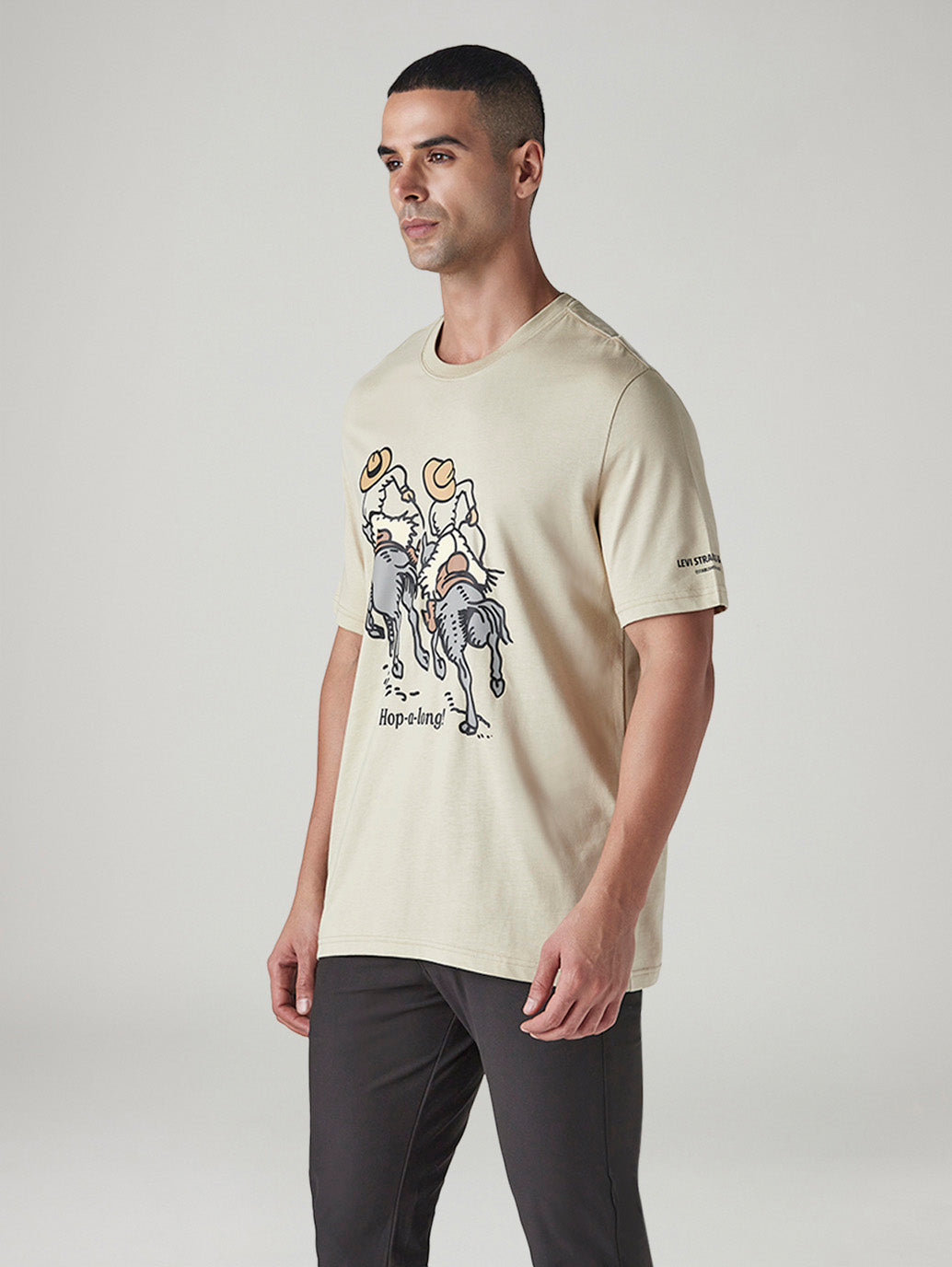 Men's Graphic Print Regular Fit Jersey T-Shirt - Side View