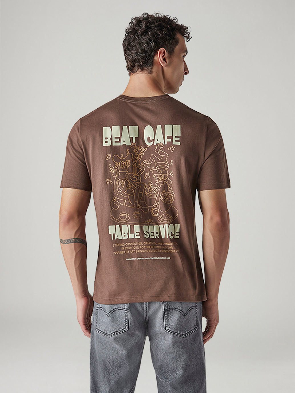 Men's Graphic Print Regular Fit Jersey T-Shirt - Back View