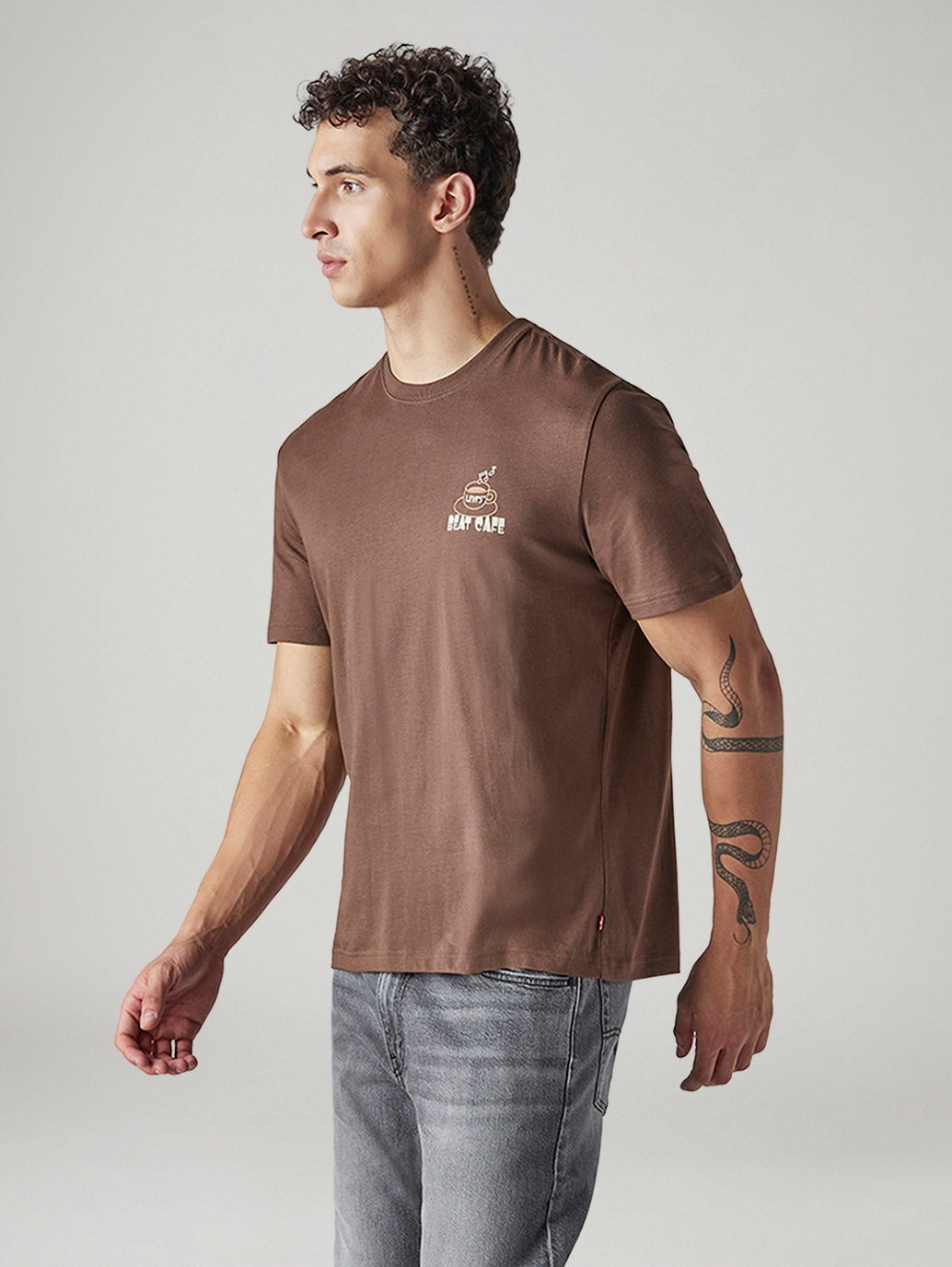 Men's Graphic Print Regular Fit Jersey T-Shirt - Side View
