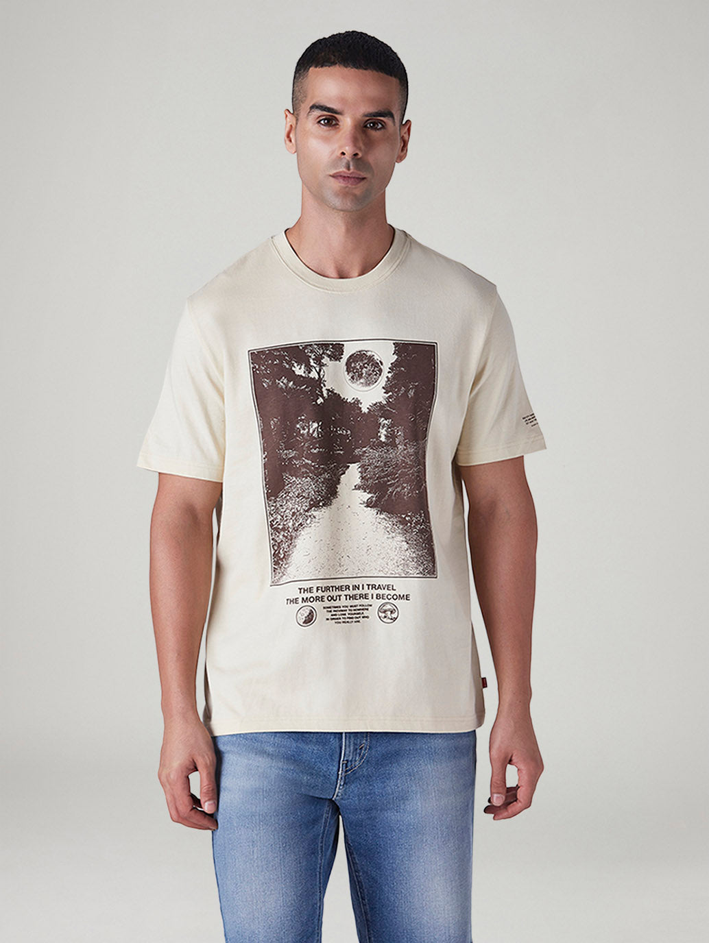 Men's Graphic Print Regular Fit Jersey T-Shirt - Front View