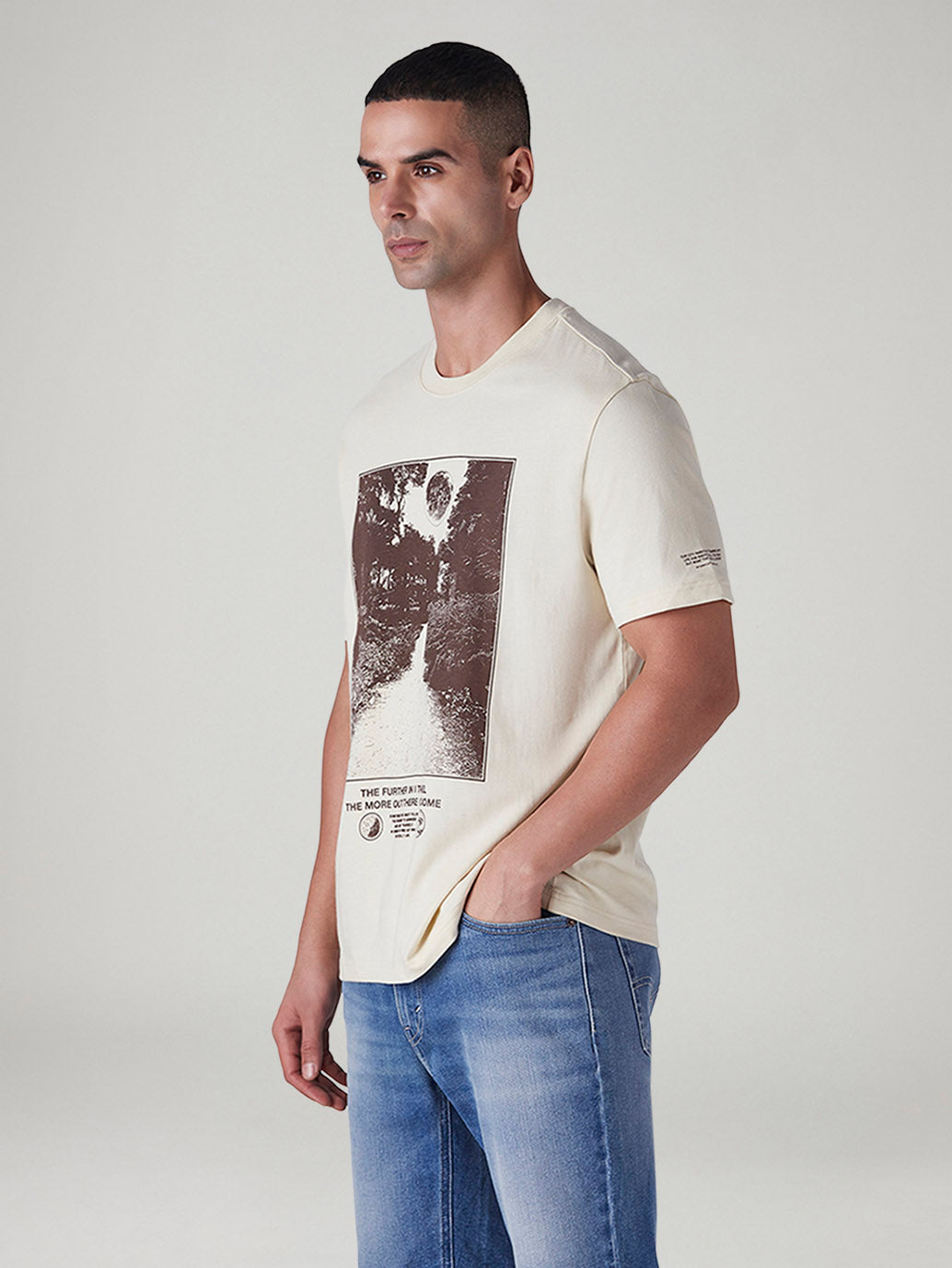 Men's Graphic Print Regular Fit Jersey T-Shirt - Side View