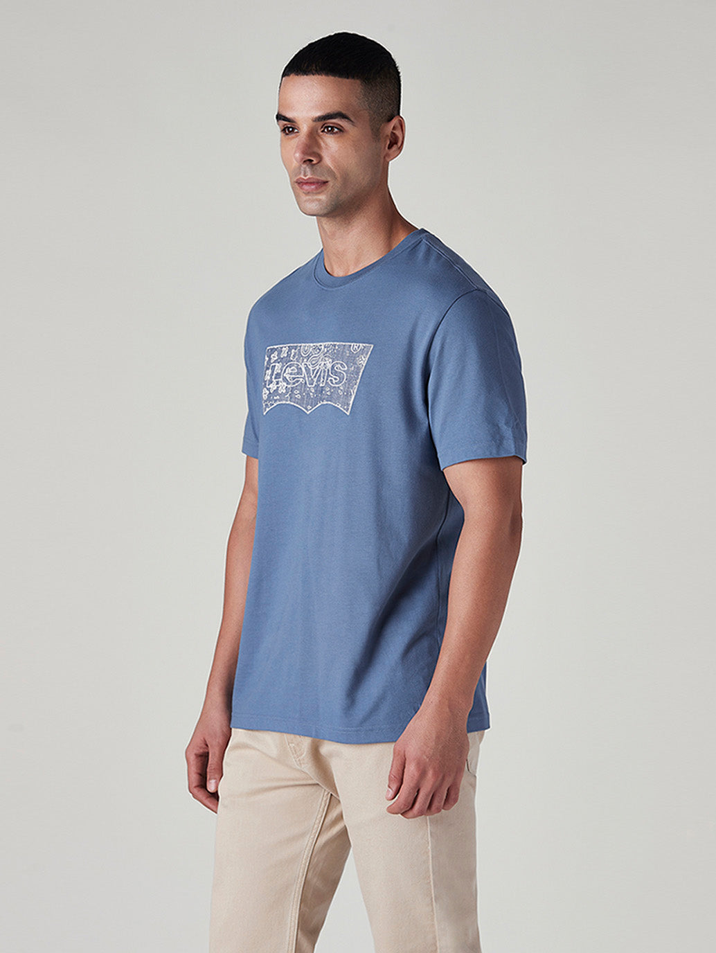 Men's Logo Printed Regular Fit Jersey T-Shirt - Side View