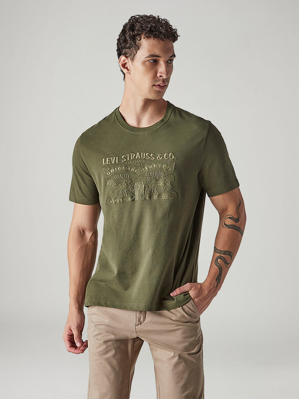 Men's Embroidered Regular Fit Pique T-Shirt
