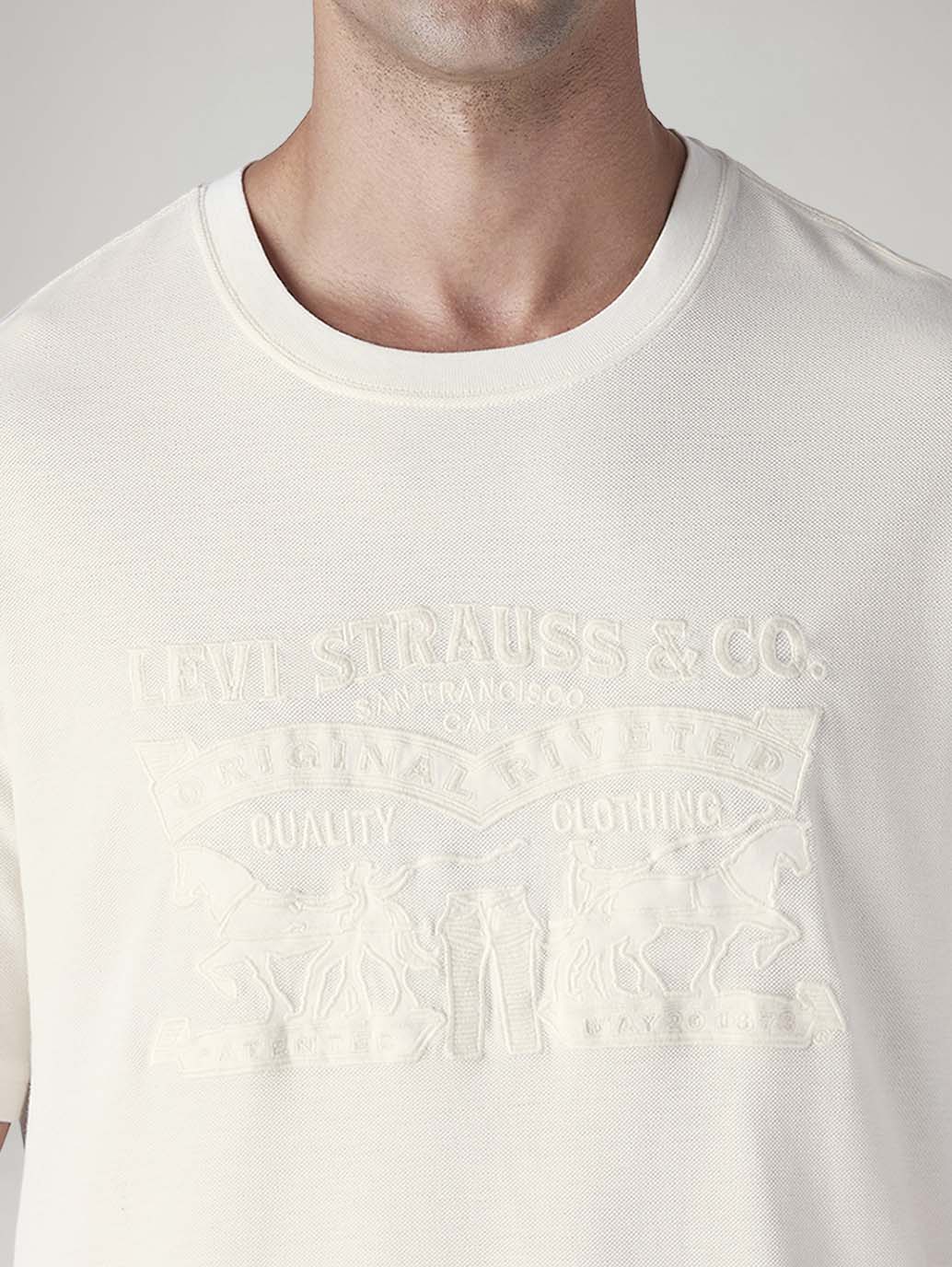 Men's Knitted Regular Fit T-Shirt - Detail View