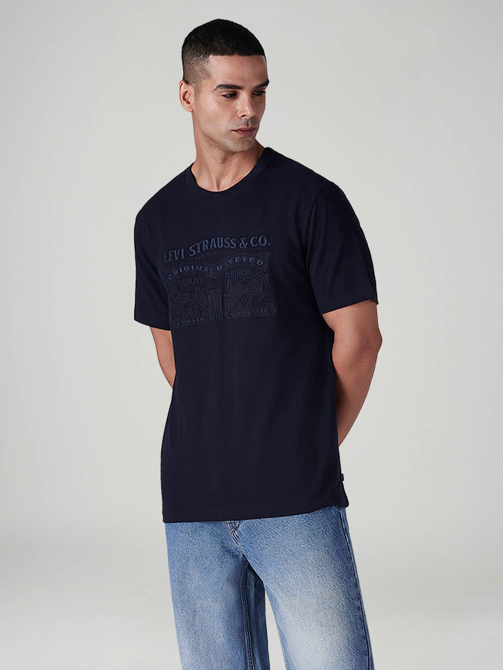 Men's Knitted Regular Fit Pique T-Shirt