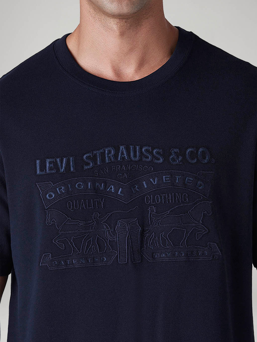 Men's Knitted Regular Fit Pique T-Shirt - 20 View