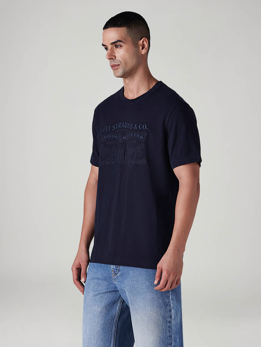 Men's Knitted Regular Fit Pique T-Shirt - 20 View