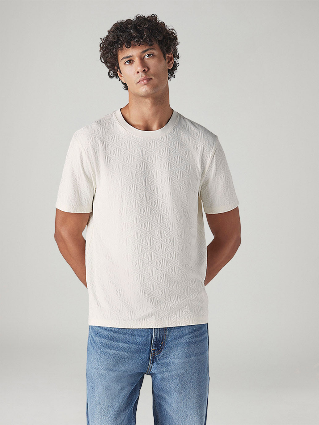 Men's Textured Regular Fit Pique T-Shirt
