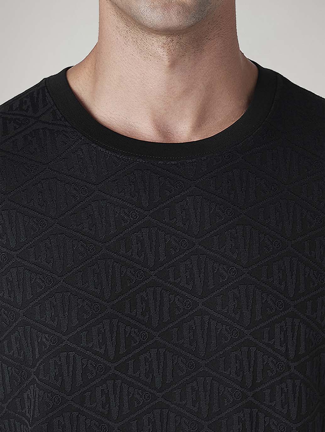 Men's Textured Regular Fit T-Shirt - Detail View