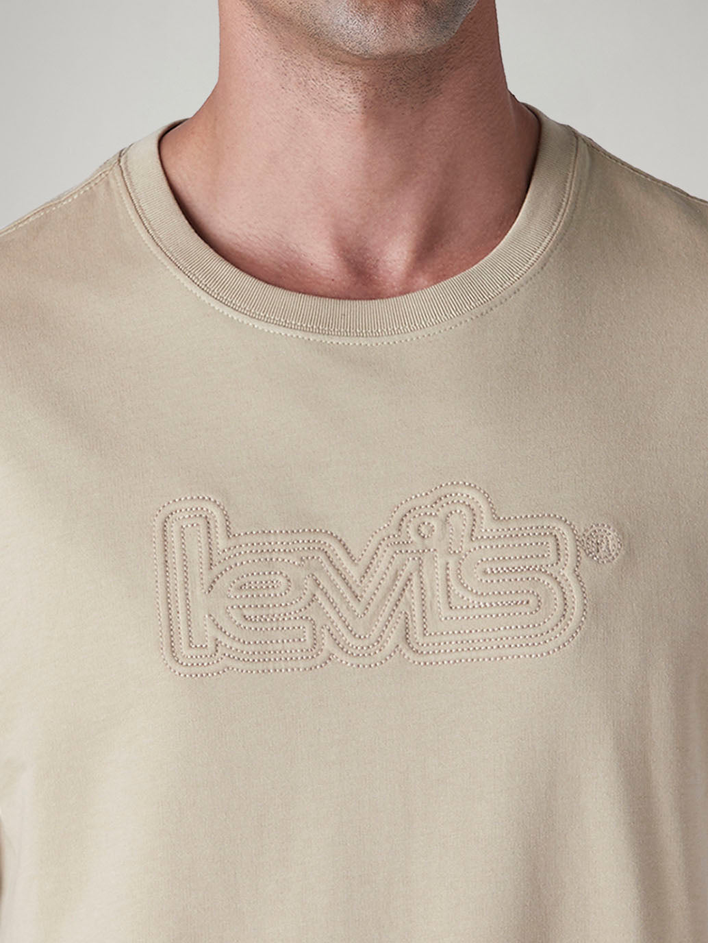 Men's Embroidered Regular Fit T-Shirt - Detail View
