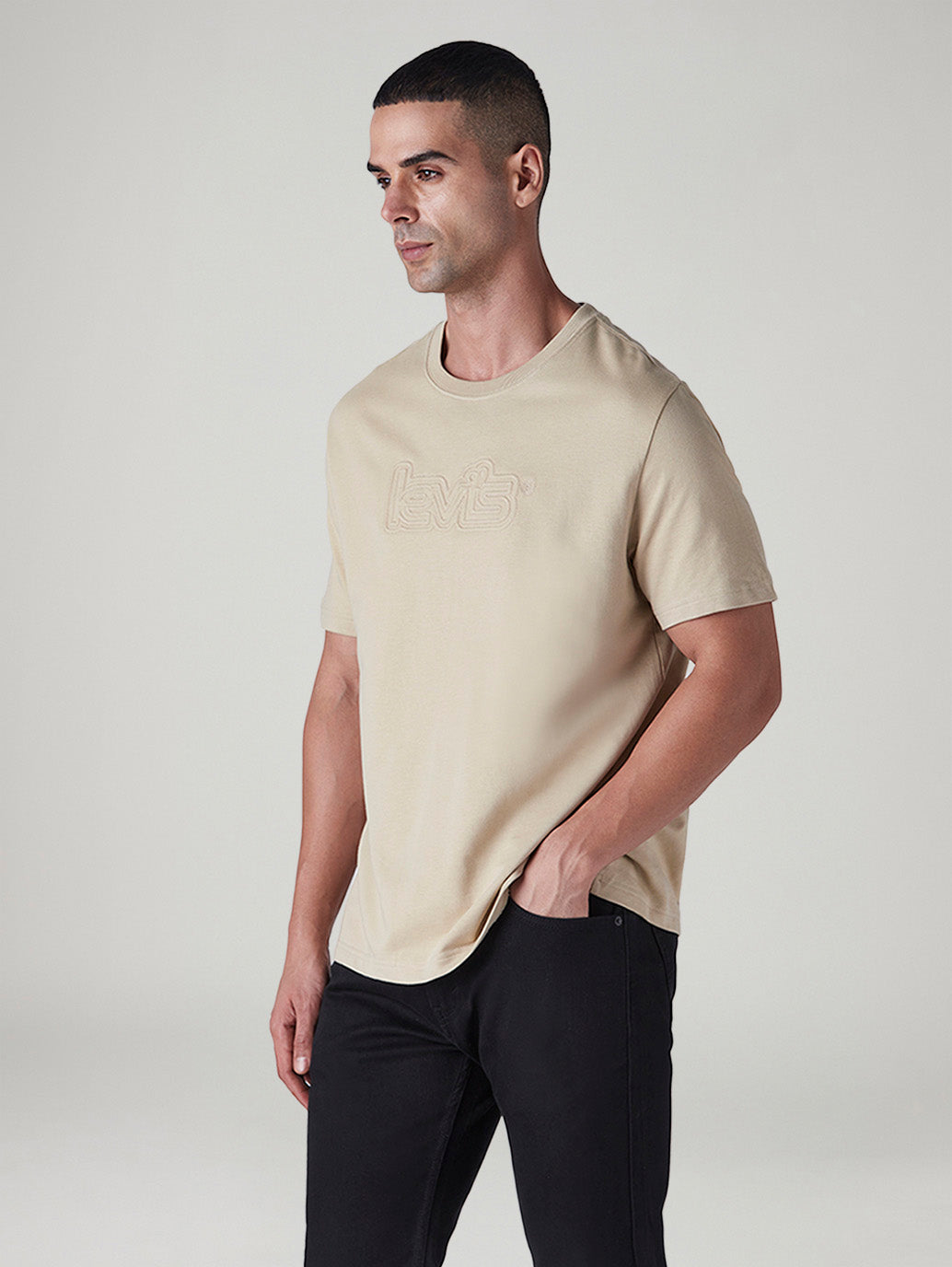 Men's Embroidered Regular Fit T-Shirt - Side View