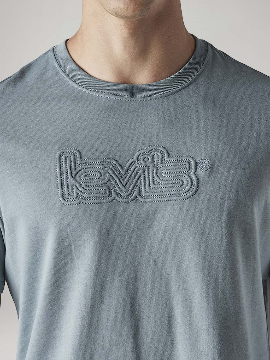 Men's Embroidered Regular Fit T-Shirt - Detail View