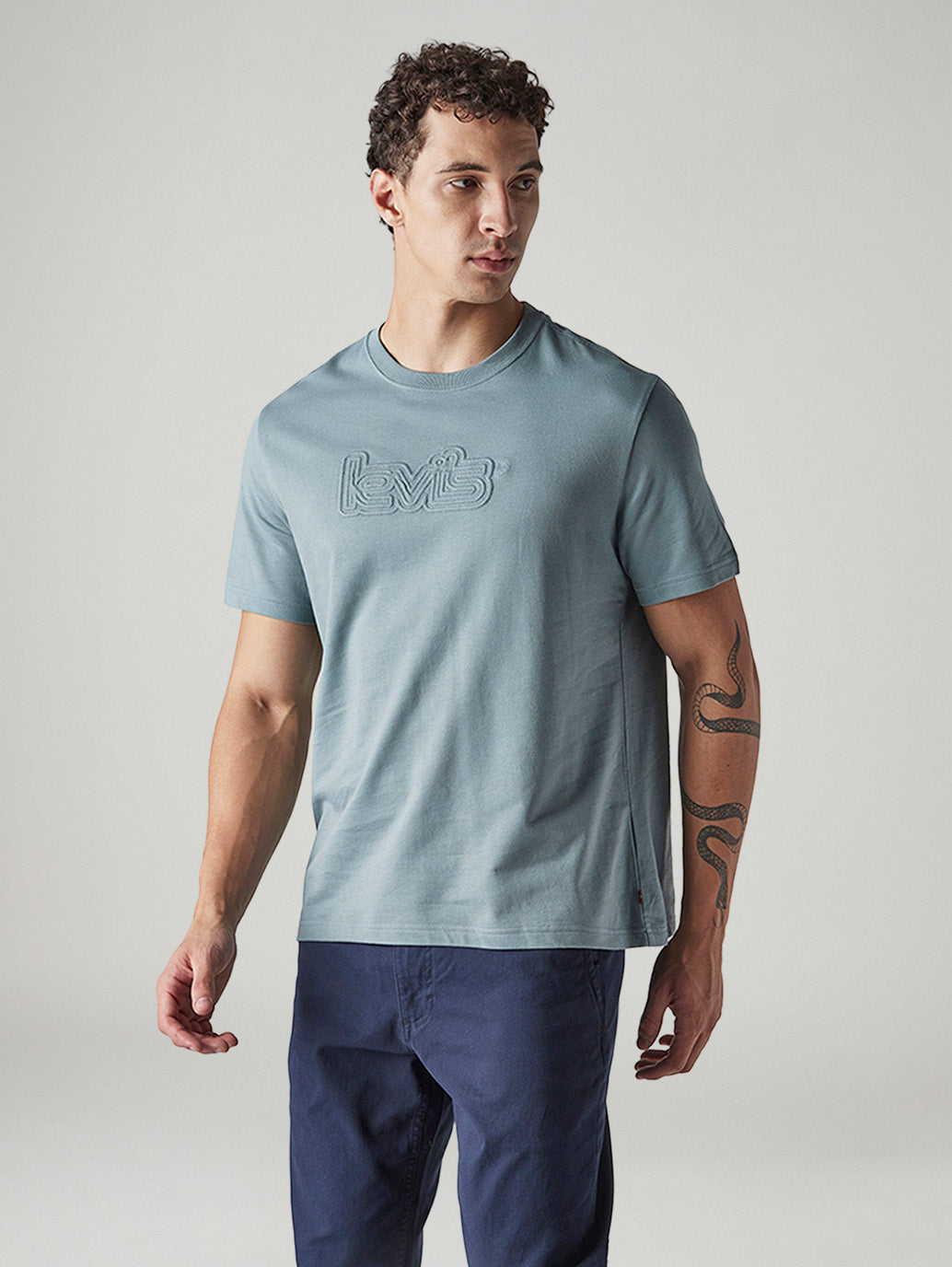 Men's Embroidered Regular Fit T-Shirt - Side View