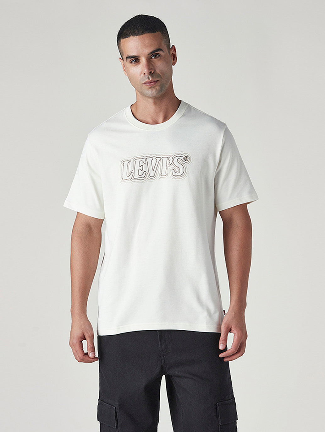 Men's Embroidered Regular Fit T-Shirt - Front View
