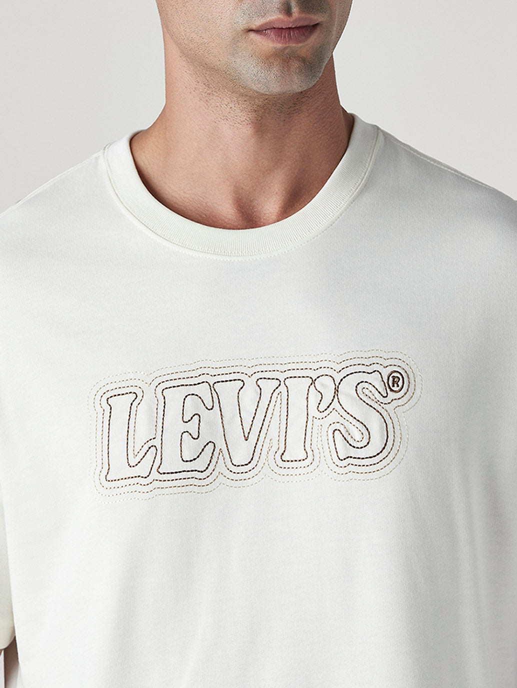 Men's Embroidered Regular Fit T-Shirt - Detail View