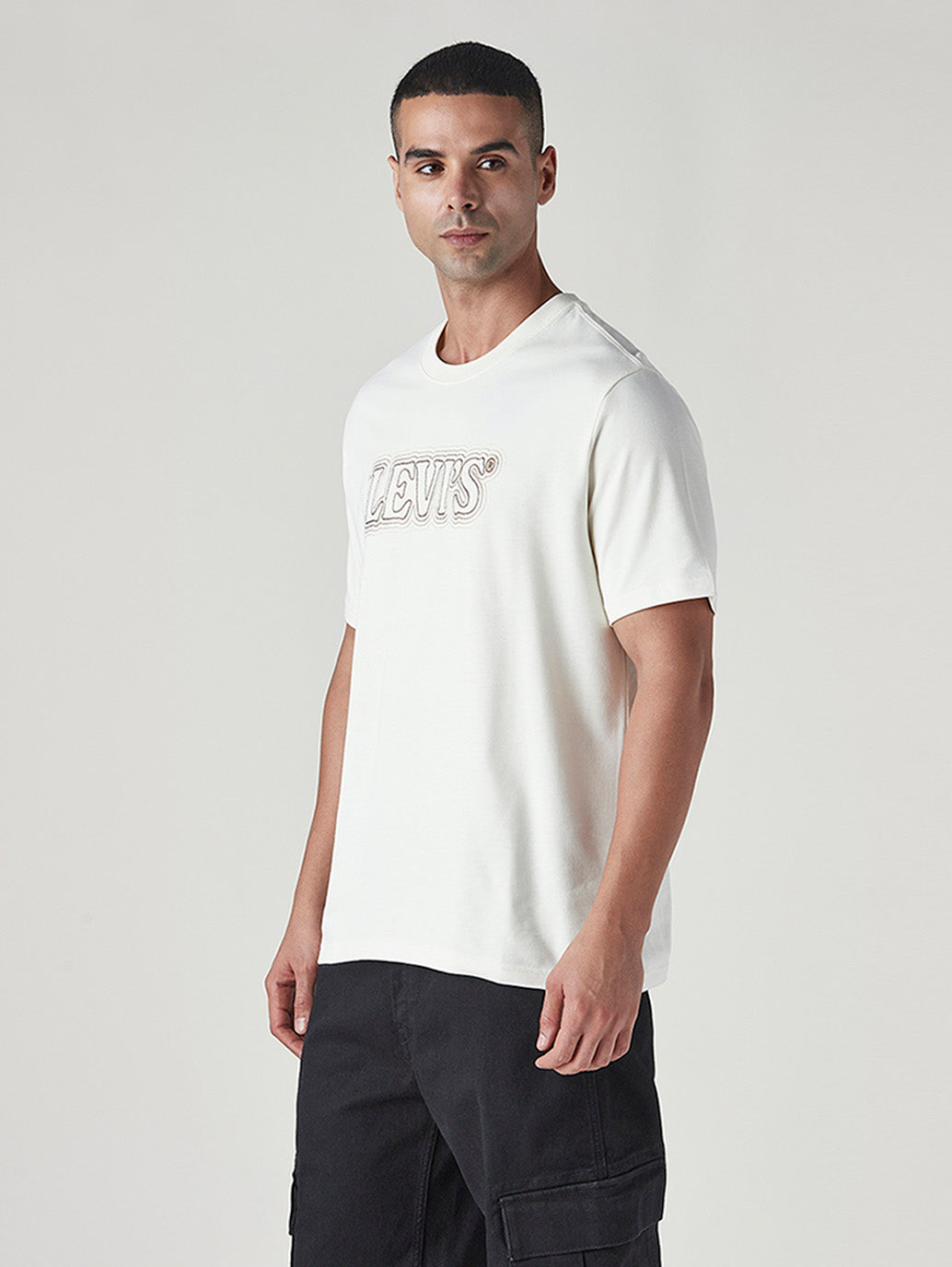 Men's Embroidered Regular Fit T-Shirt - Side View