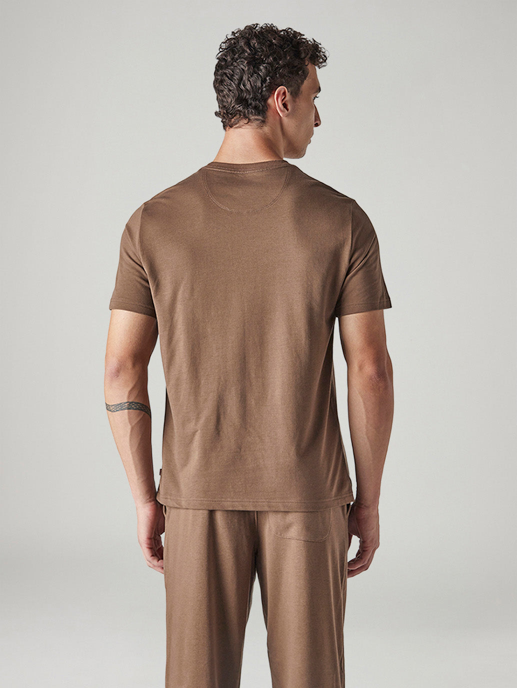 Men's Embroidered Regular Fit T-Shirt - Back View