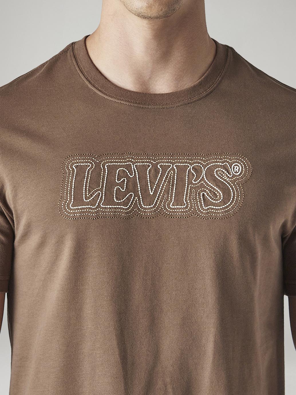 Men's Embroidered Regular Fit T-Shirt - Detail View