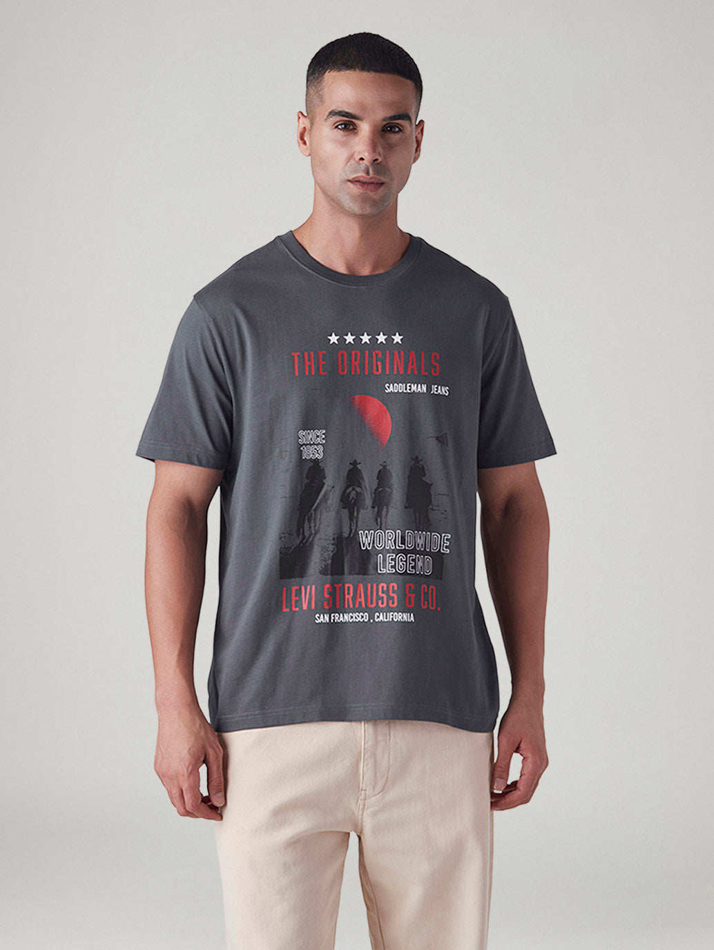 Men's Graphic Print Regular Fit T-Shirt - Front View
