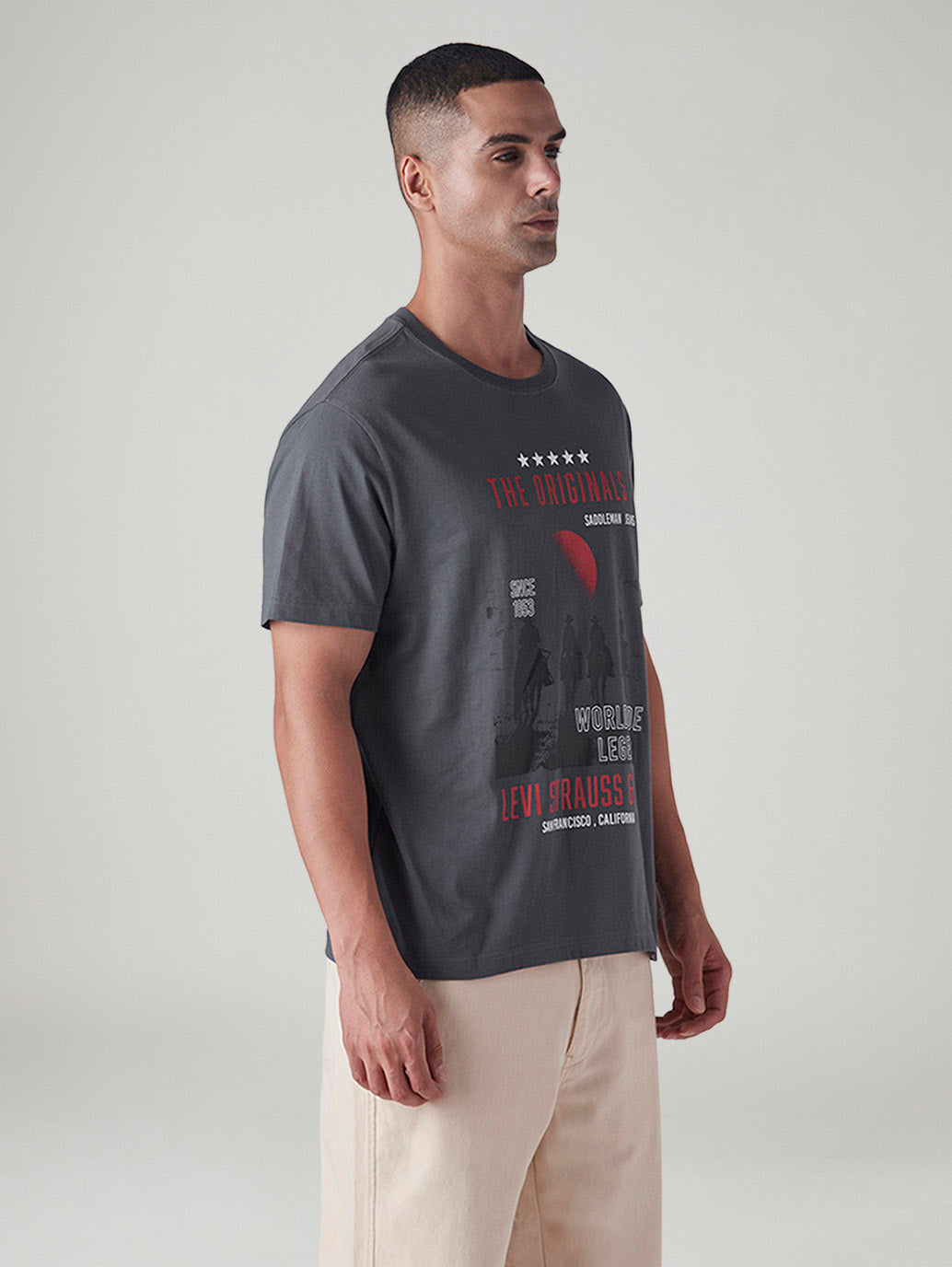 Men's Graphic Print Regular Fit T-Shirt - Side View