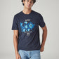 Men's Graphic Print Regular Fit Textured T-Shirt - Styleshot View